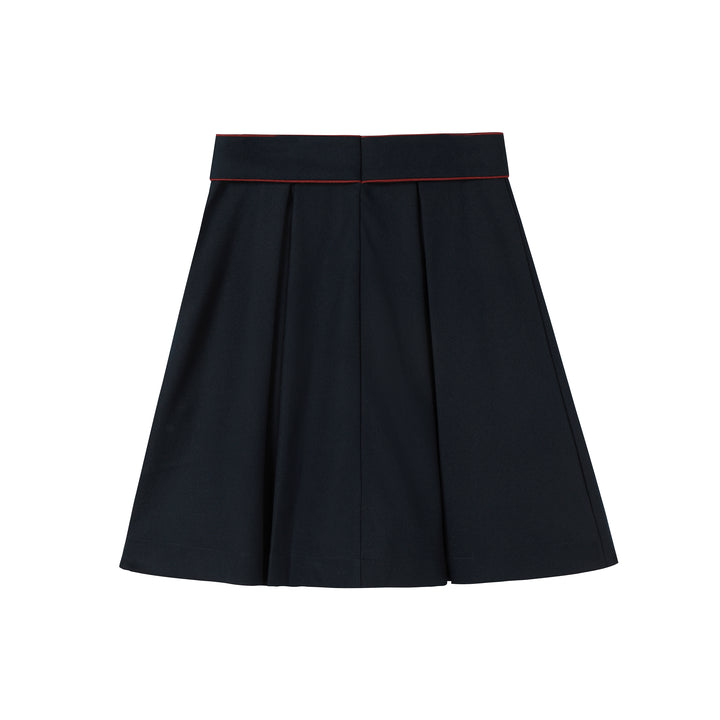 Piped Navy Skirt