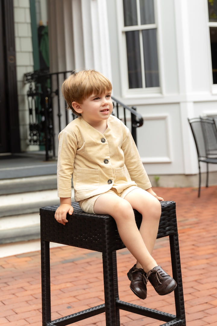 Crushed Velour Tan Blazer