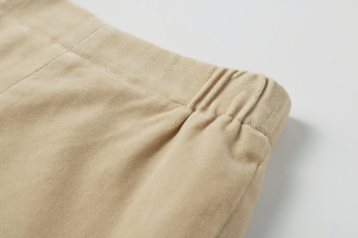 Crushed Velour Tan Shorts