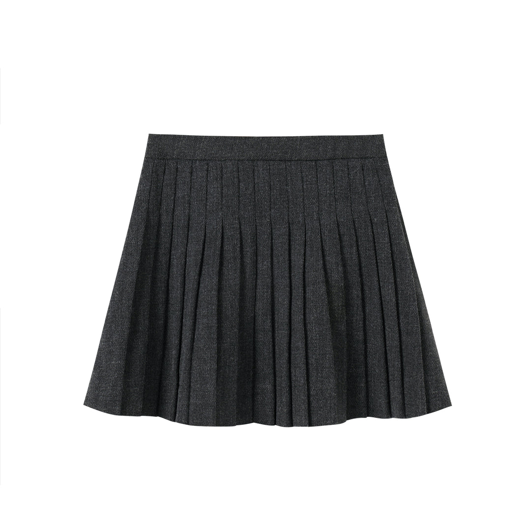 Grey Pleated Skirt