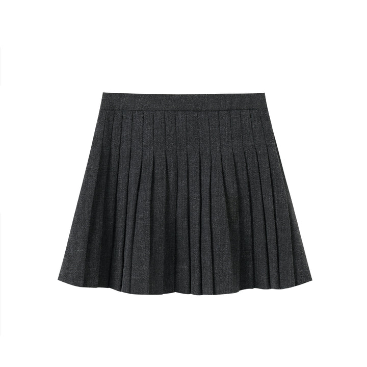 Grey Pleated Skirt