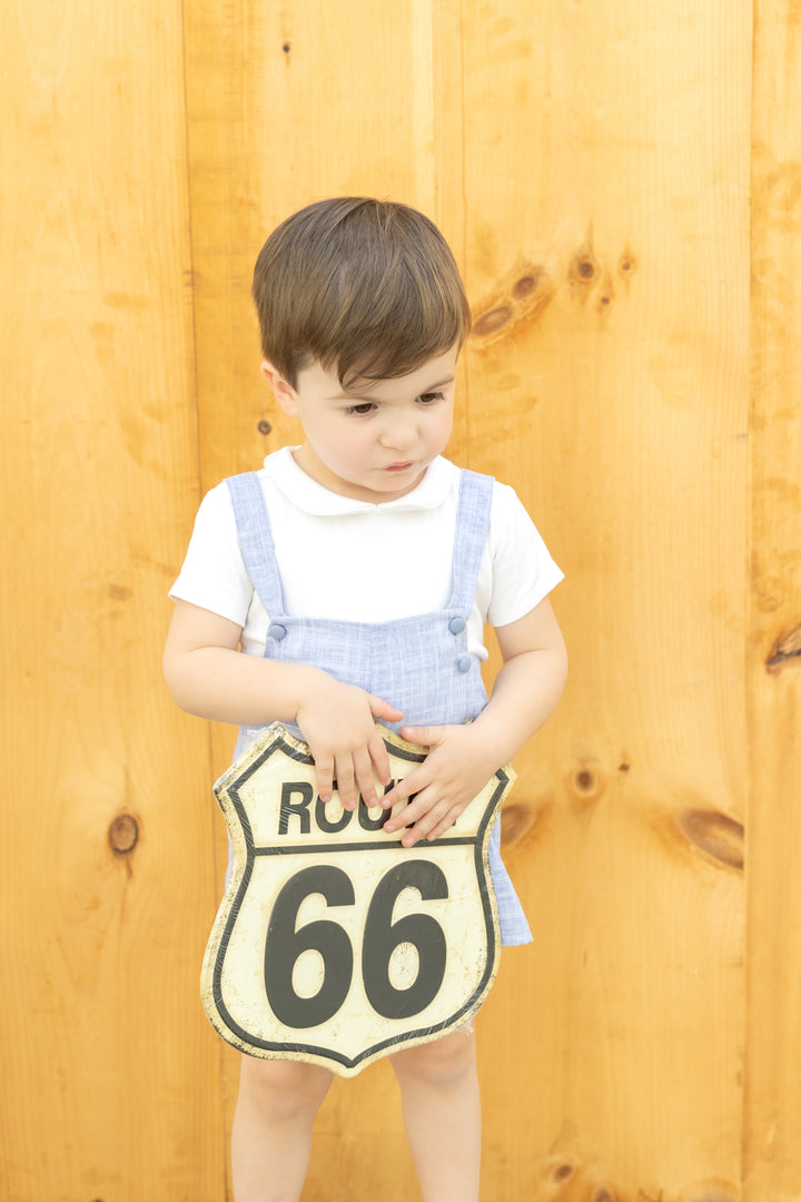 Blue Linen Overalls