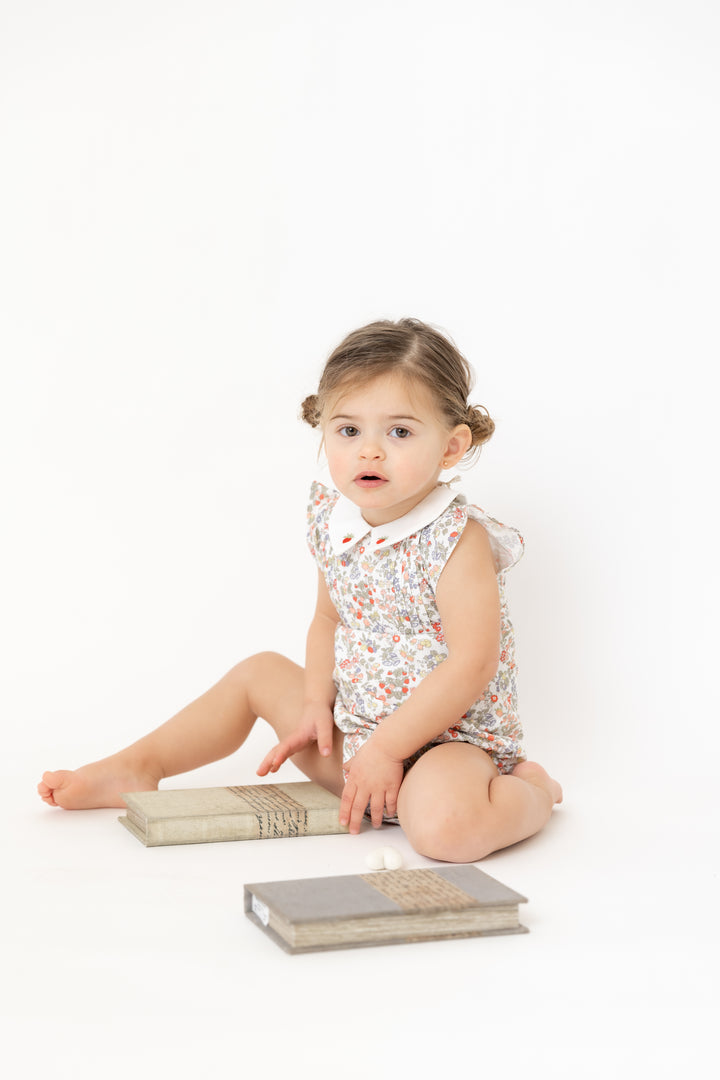Strawberry Embroidered Romper