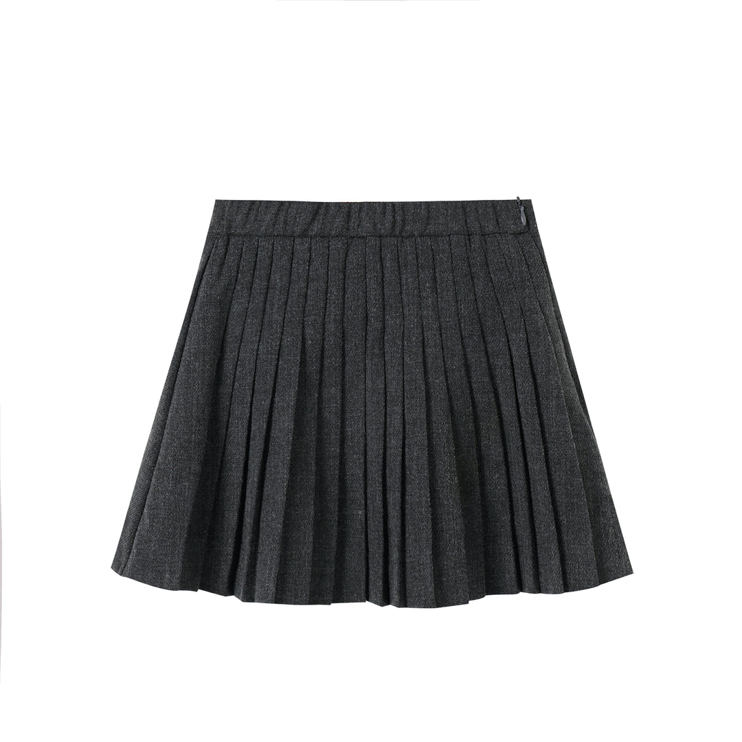 Grey Pleated Skirt