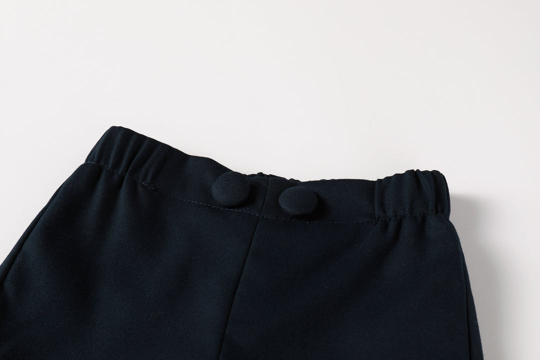 Navy Button Shorts