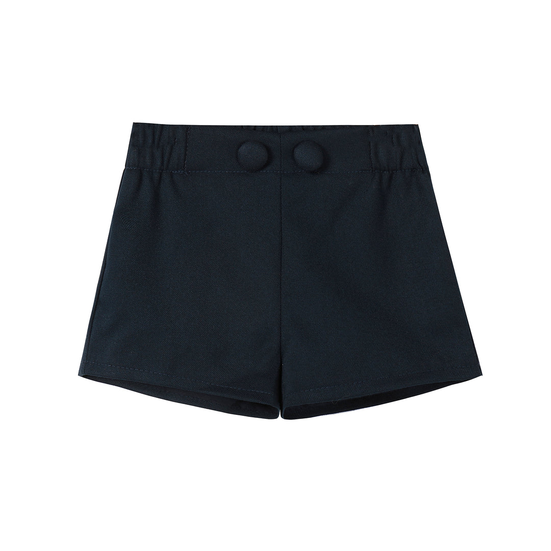 Navy Button Shorts