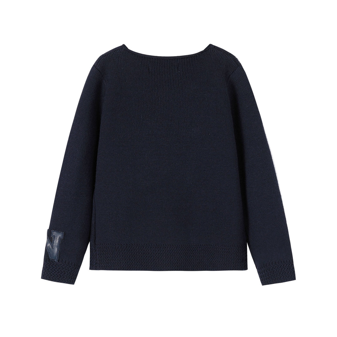 Navy Double Breasted Sweater