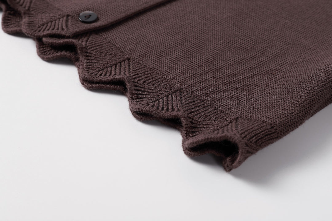 Brown Scallop Cardigan