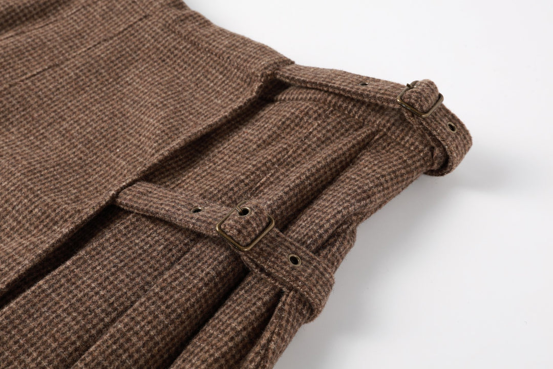 Teen Wool Plaid Brown Skirt