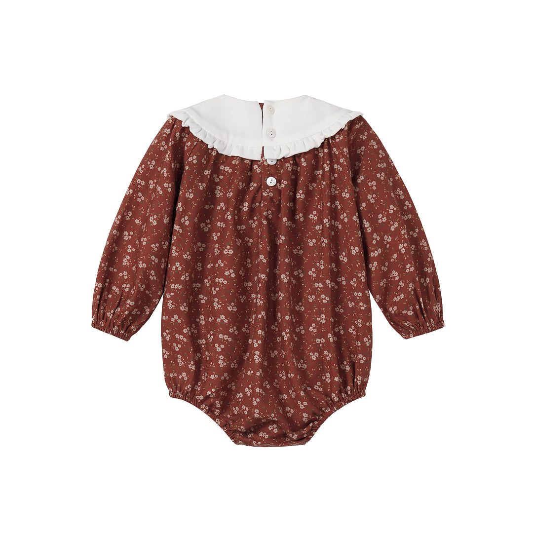 Floral Burnt Red Romper