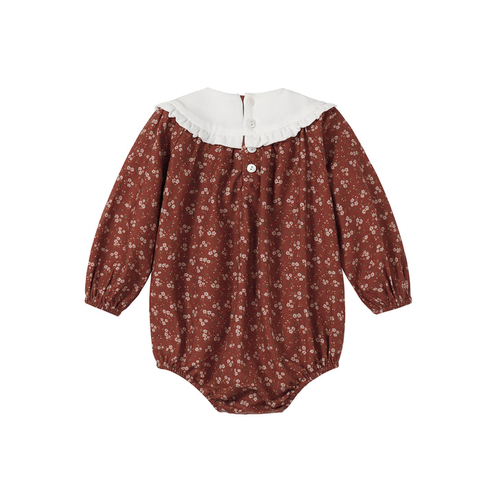 Floral Burnt Red Romper