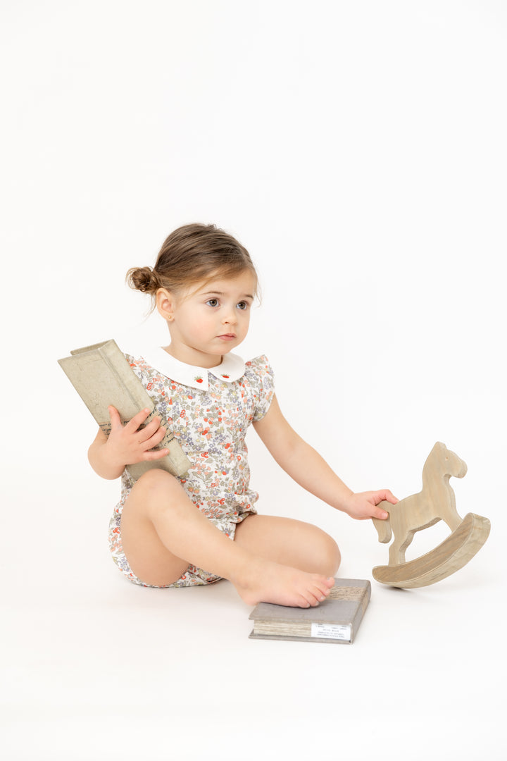 Strawberry Embroidered Romper