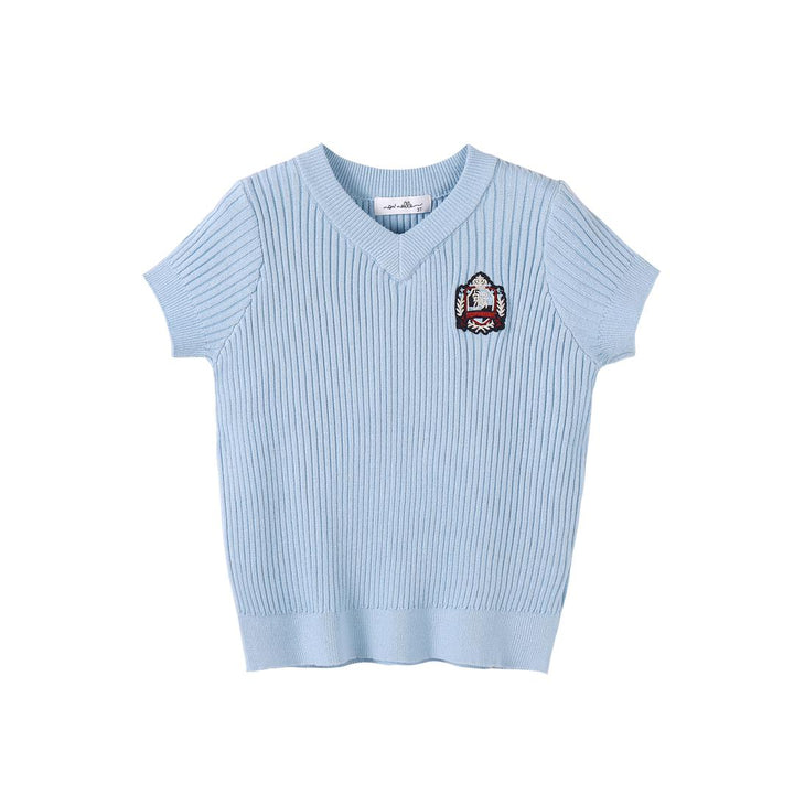 Light Blue Badge Sweater