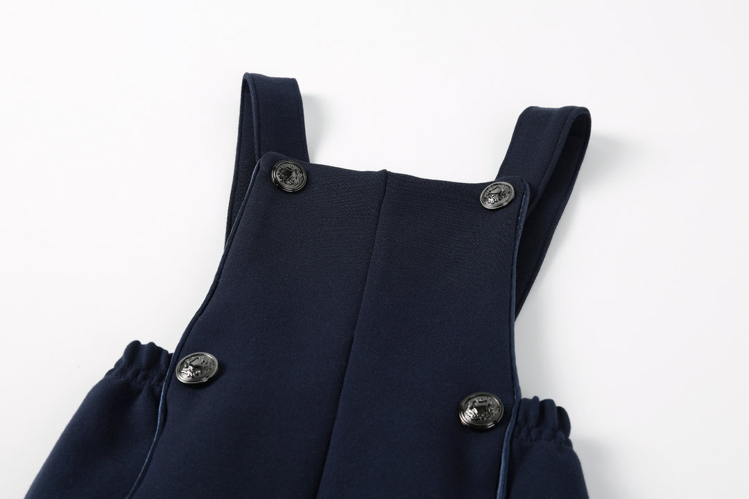 Navy Double Breasted Romper