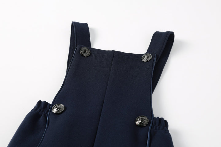 Navy Double Breasted Romper
