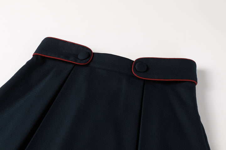 Piped Navy Skirt