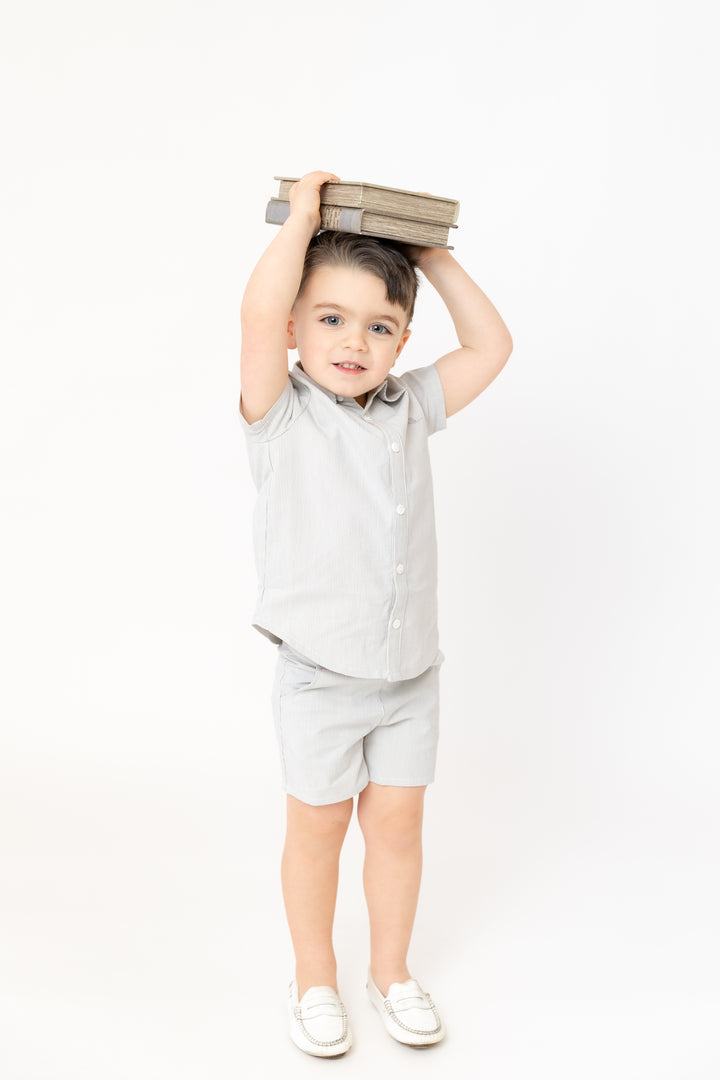 Striped Boy Shorts Sage