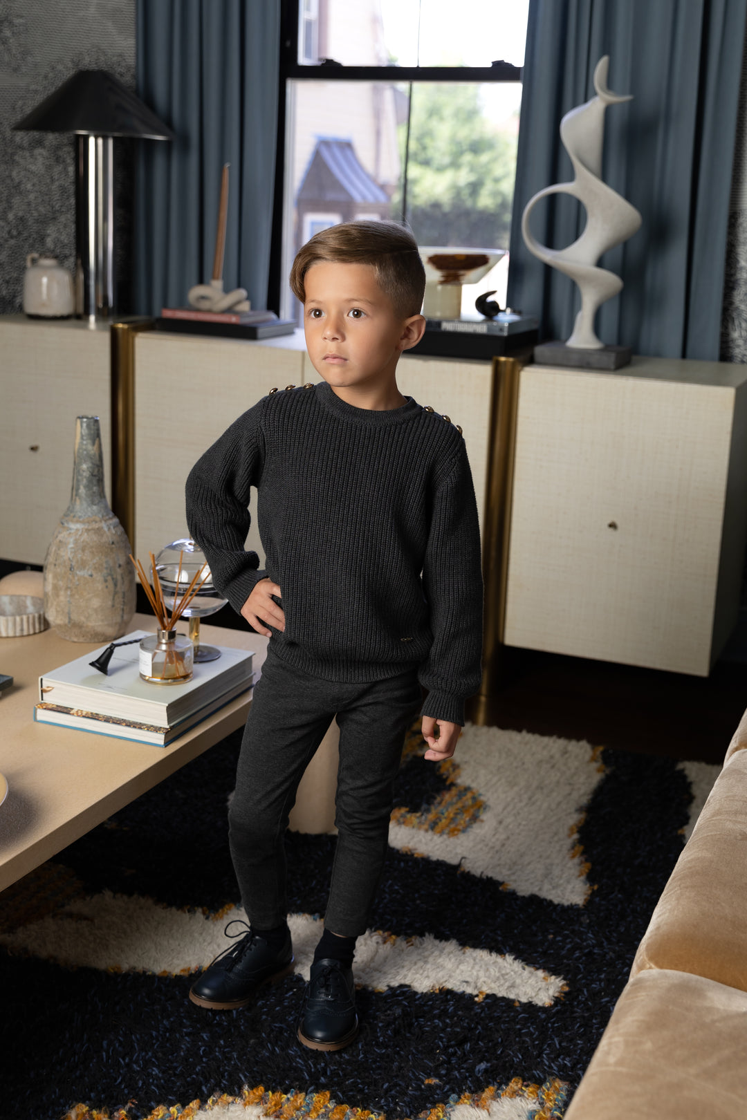 Boy Chunky Sweater Grey