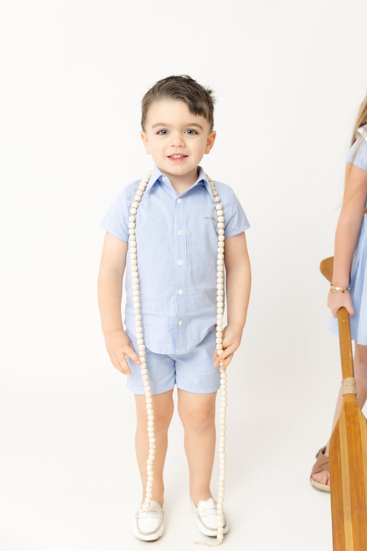 Striped Boy Shirt light Blue