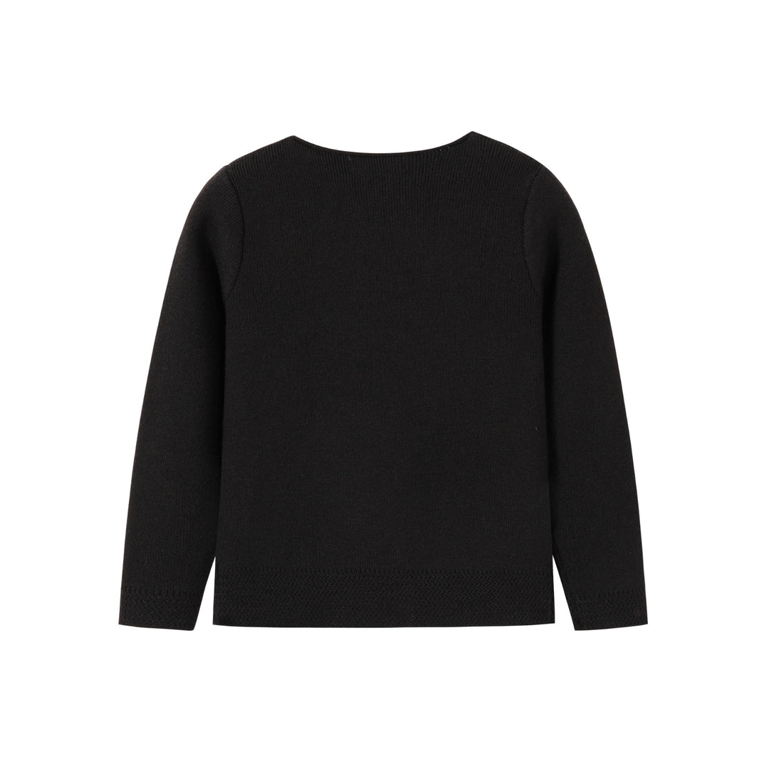 Black knit Double Breasted Sweater