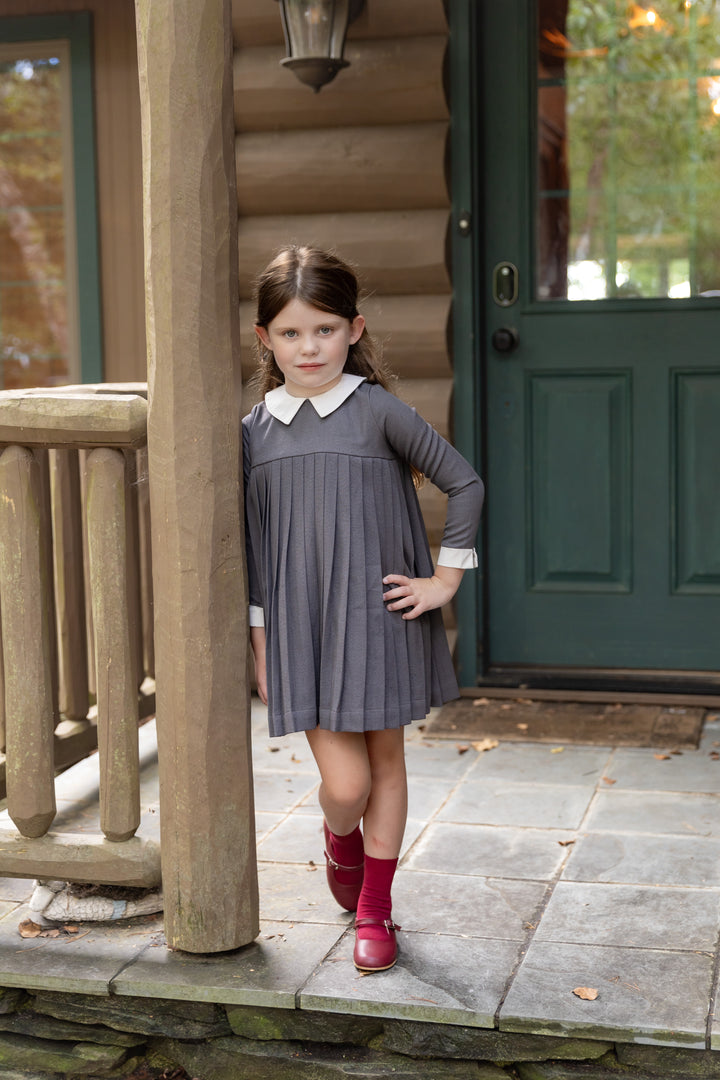 Pleated Grey Dress