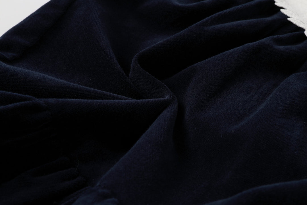 Navy Corduroy Lace Dress