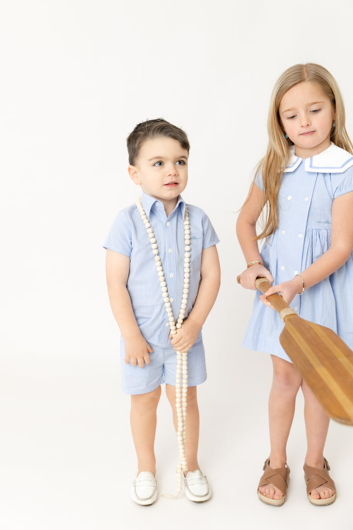 Striped Boy Shirt light Blue