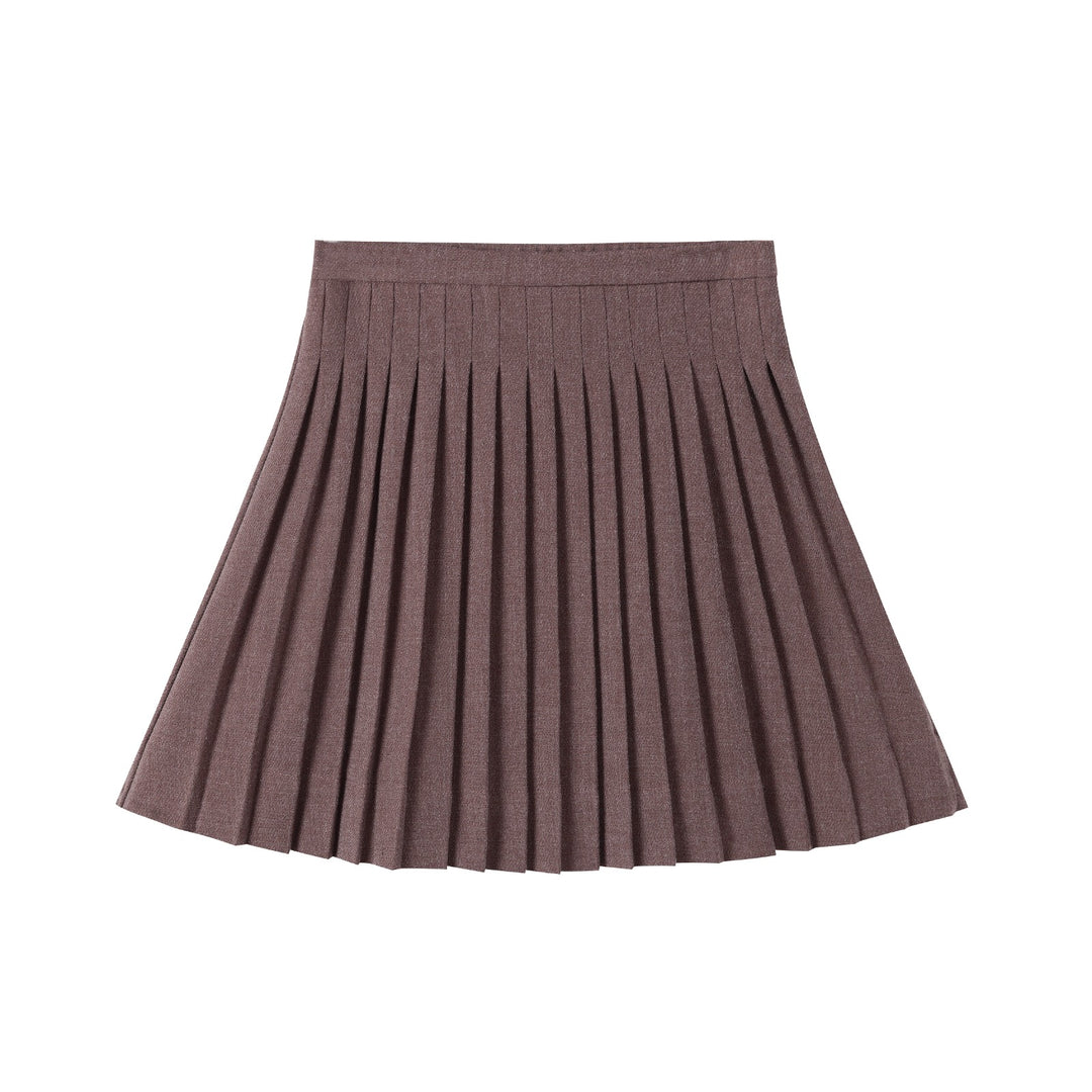 Brown Pleated Skirt