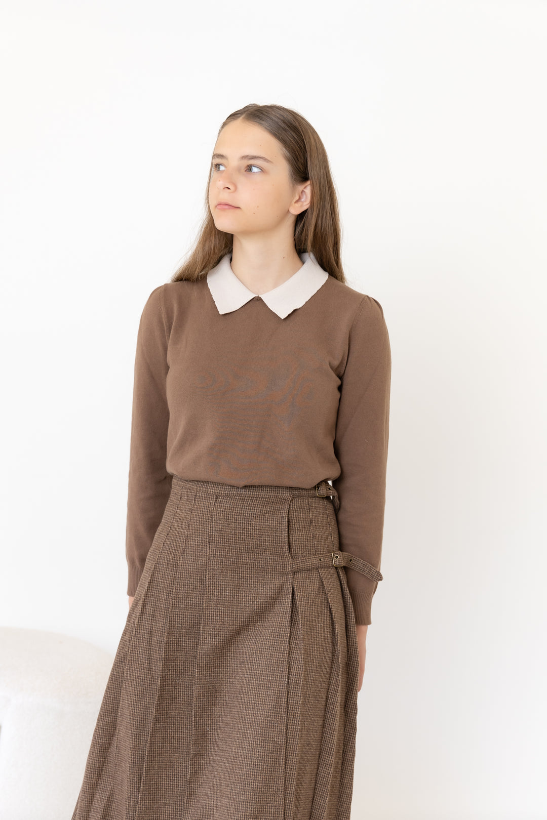 Teen Brown Knit Top