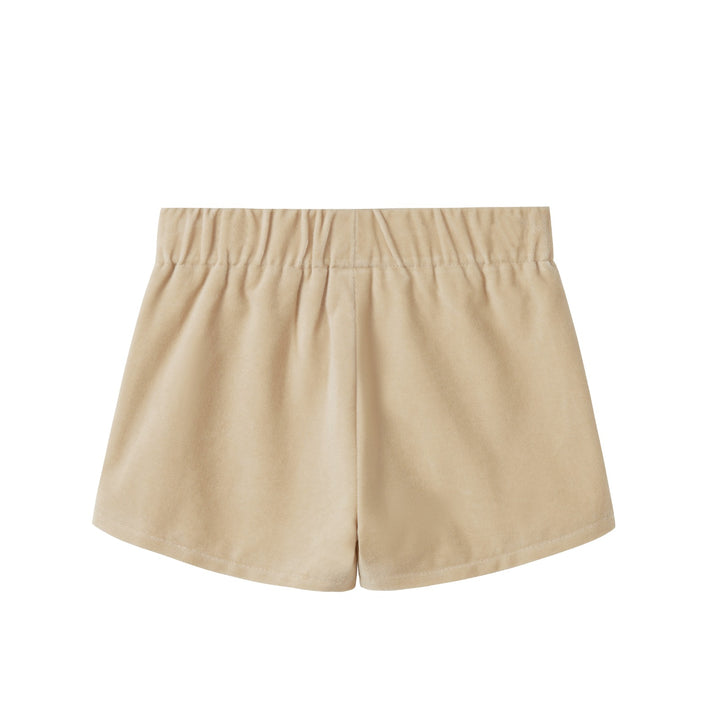 Crushed Velour Tan Shorts