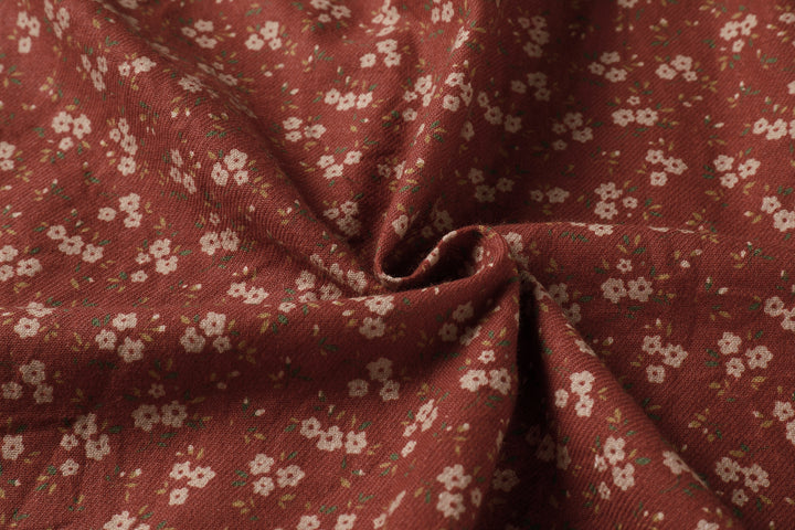 Floral Burnt Red Bib Dress