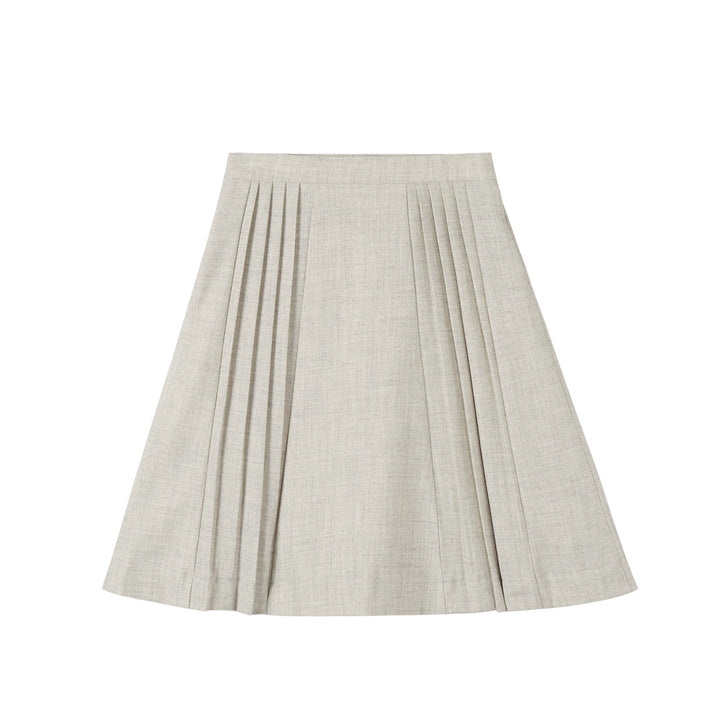 Marled Grey Pleated Skirt