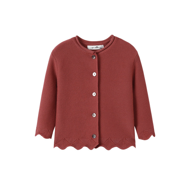 Rust Scallop Cardigan