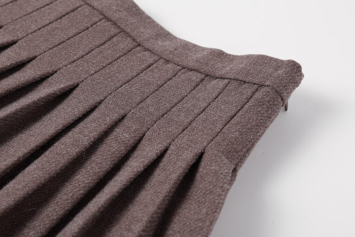 Brown Pleated Skirt