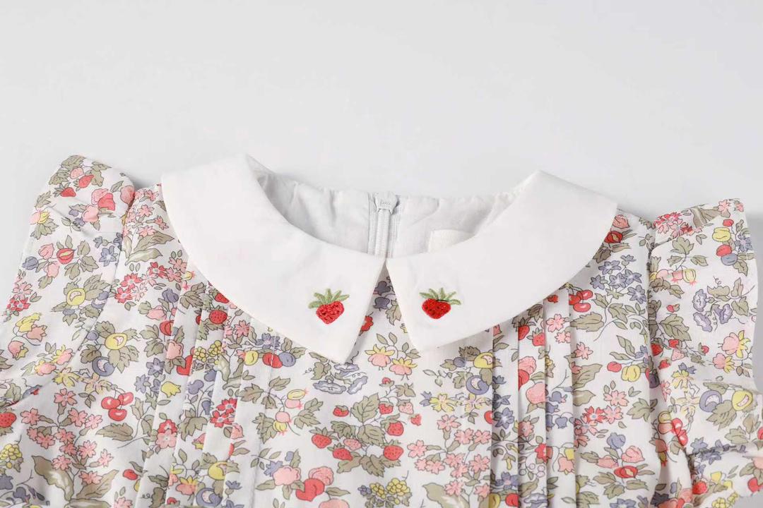Strawberry Embroidered Romper