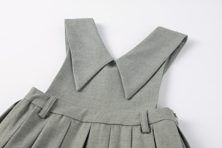Teen Sage Pleated Collar Jumper