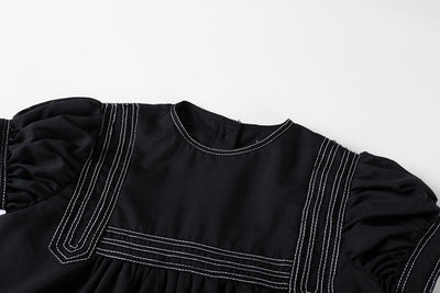 Black Ribbon Trimmed Maxi Dress