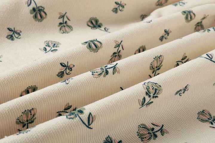 Corduroy Cream Floral Dress