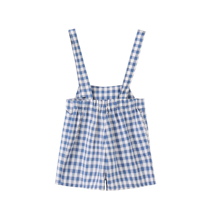 Blue Gingham Boys Overalls