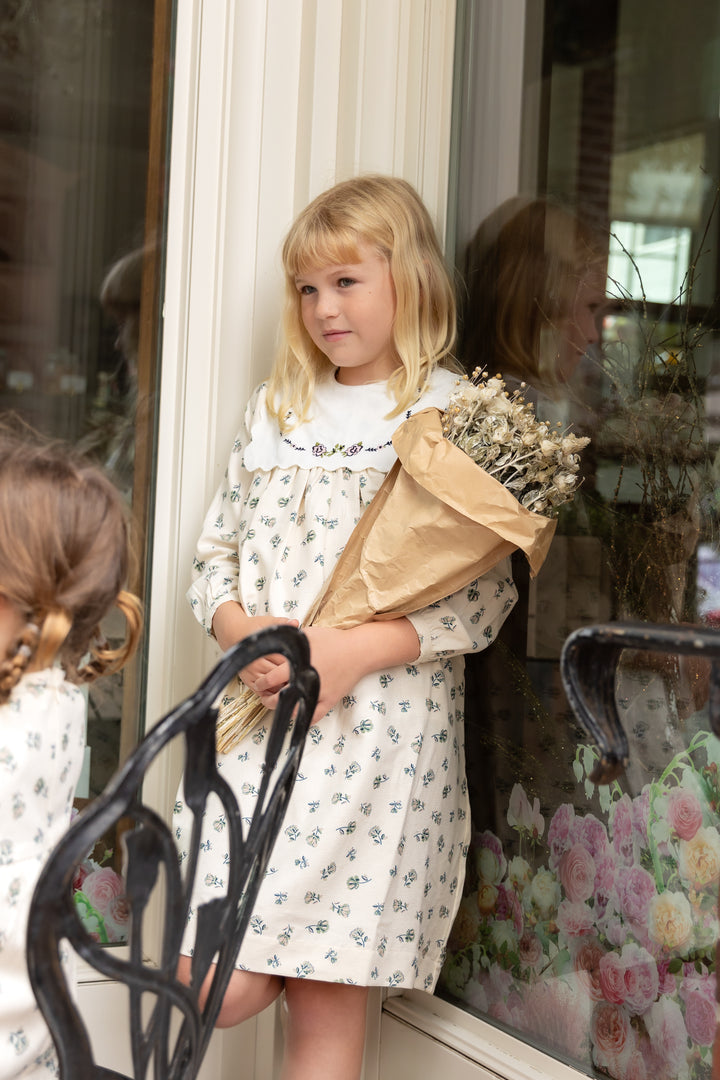 Corduroy Cream Floral Dress