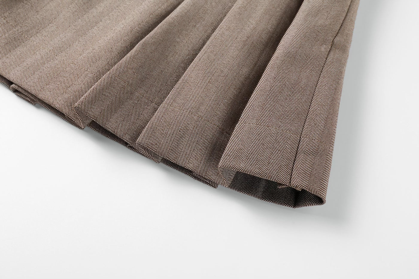 Brown Herringbone Skirt