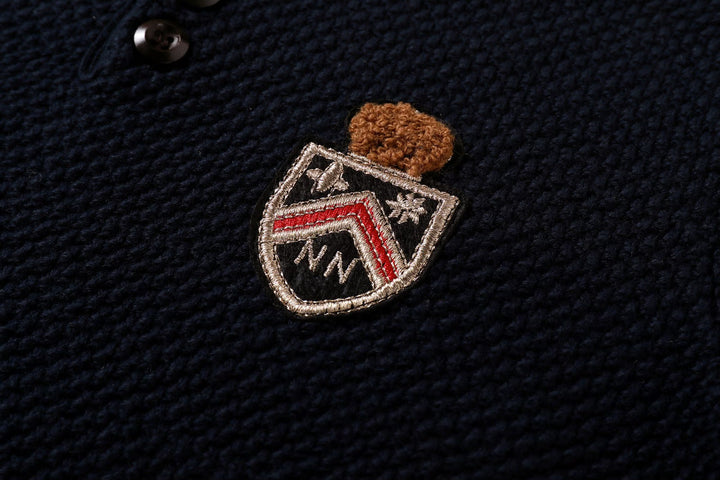 Navy Badge Sweater