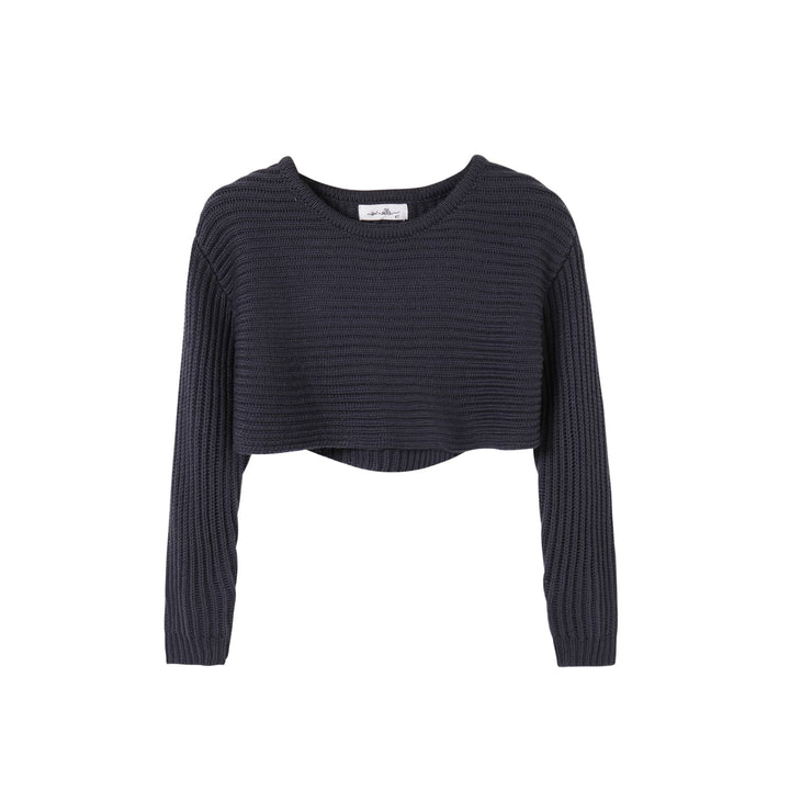 Slate Blue Cropped Sweater