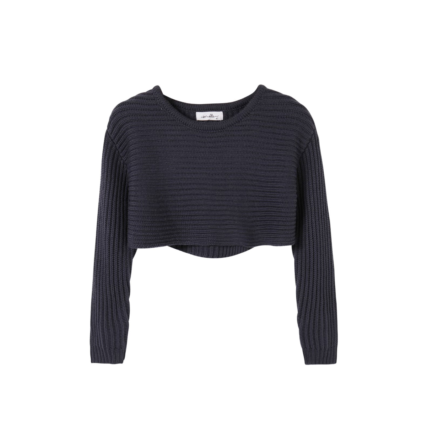 Slate Blue Cropped Sweater Nou Nelle