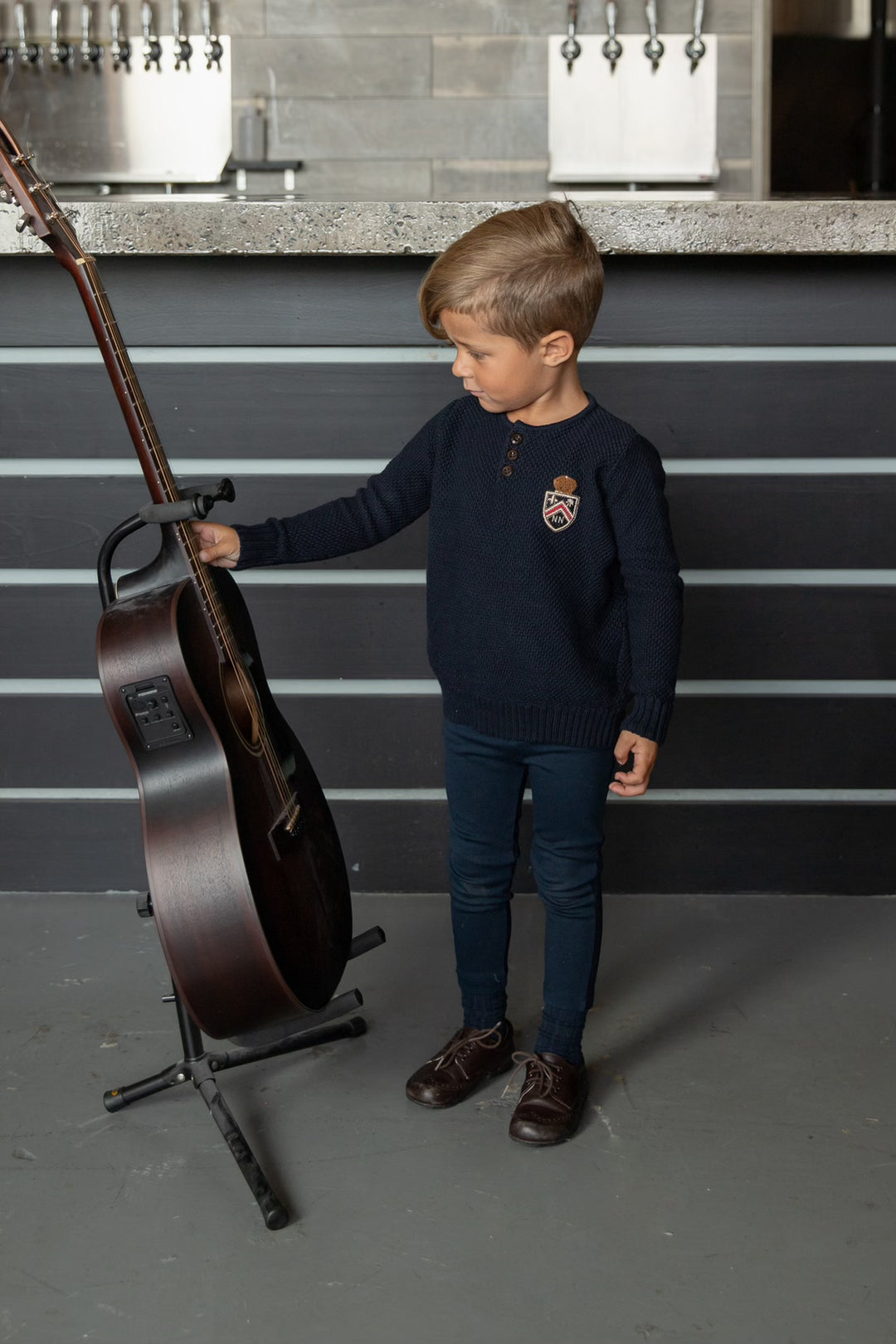 Navy Badge Sweater